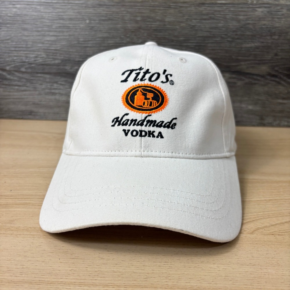 Titos Hat Cap Strap Back Beige Vodka Texas One Size Adjustable